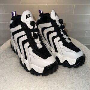 Black Chevron Blackberry Platform Sneakers